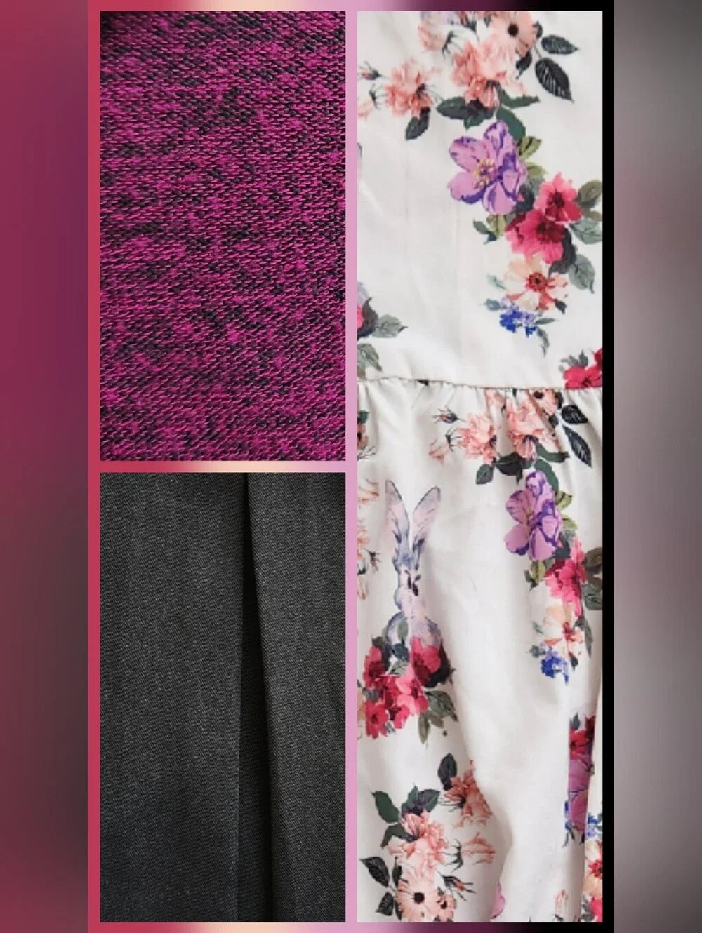 Girls 5T Floral Plum Autumn Mix & Match Bundle | Back To School | 3 Pieces
